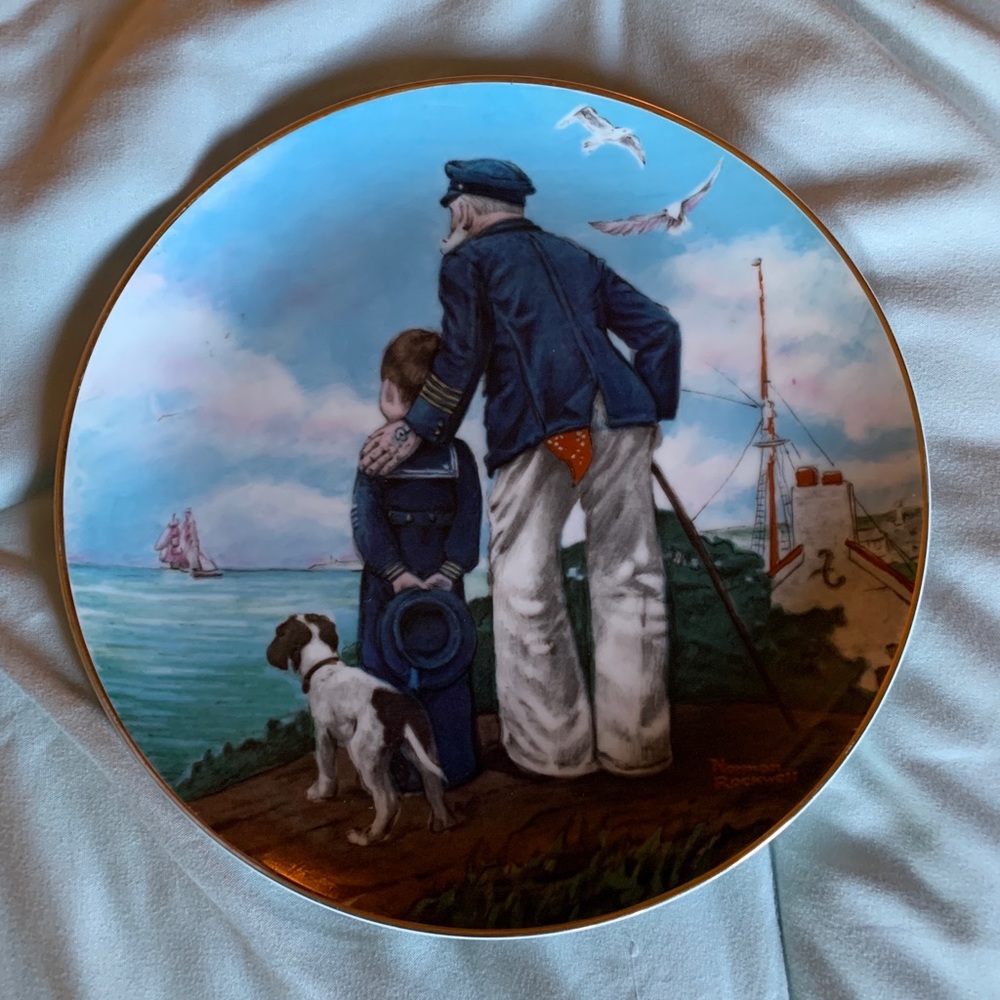 Norman Rockwell plate Old Man and The Sea